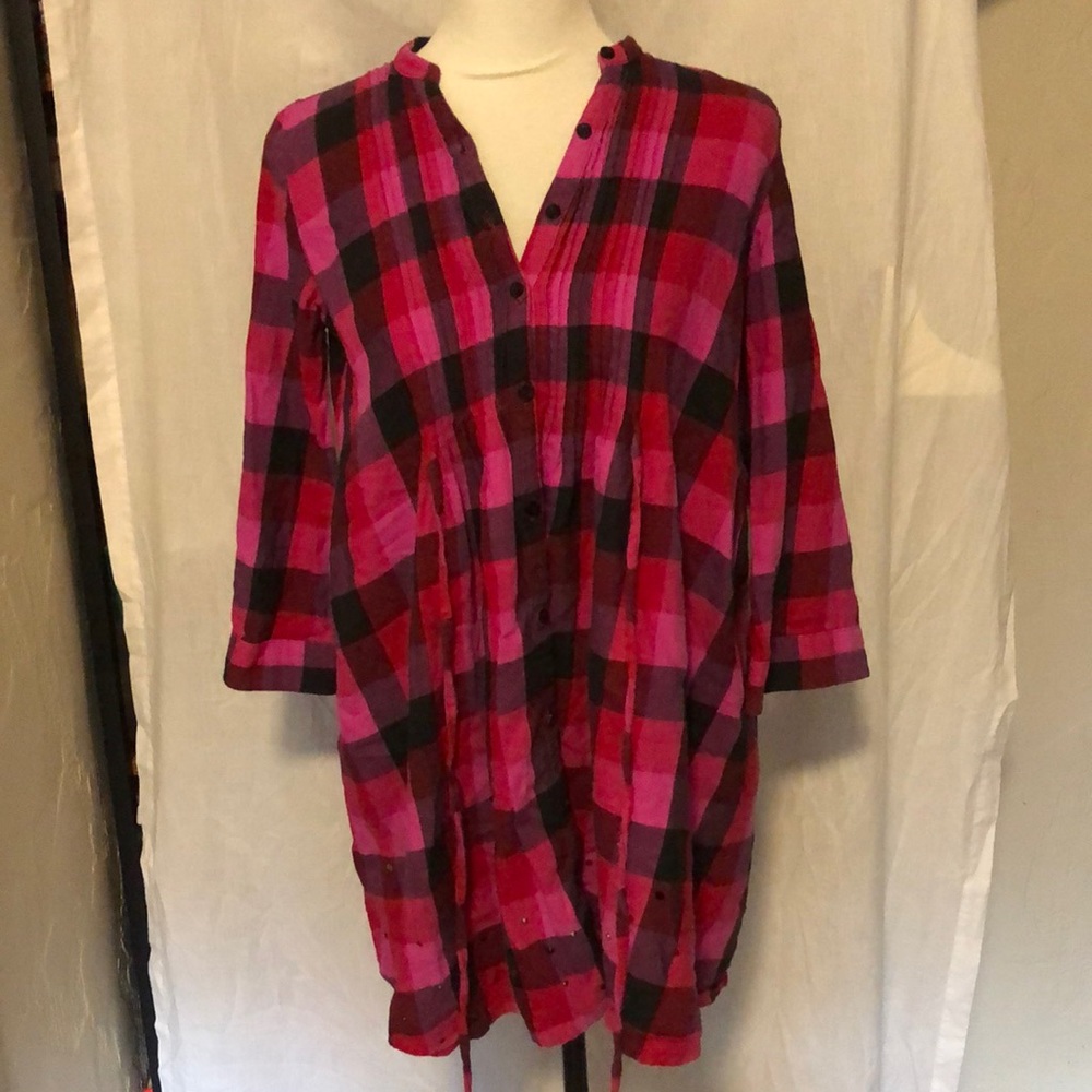 VINTAGE Pink Button-down dress